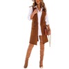 Danedvi Women Open Front Lapel Collar Cardigan Vest Button Down