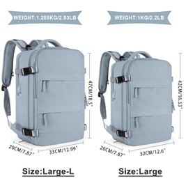 coowoz Large Travel Backpack For Women Men,Carry On Backpack,Hiking Backpack Waterproof Outdoor Sports Rucksack Casual Daypack travel essentials（Gray Blue）