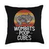 Wombats Poop Cubes - Loves Wombat Throw Pillow