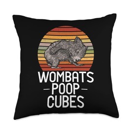 Wombats Poop Cubes - Loves Wombat Throw Pillow