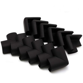 VASLON Baby Proofing Edge Corner Guards,12pack Child Safety Furniture Bumper, Table Protectors, Color paste Pre-Taped Corners, Stick firmly without damaging furniture，for Baby Child Kids Fireplace Table Corner Protector Home Furniture Safety Bumper (Blac