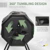 43-Gallon Green Outdoor Tumbling Compost Bin 360 Degrees Dual Chamber