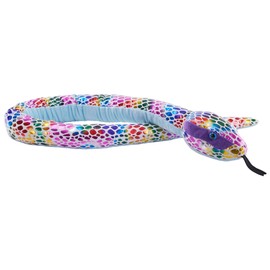 Wild Republic Foilkins Snakes, Dotted Rainbow, Stuffed Animal, 54 inches, Gift for Kids, Plush Toy, Fill is Spun Recycled Water Bottles