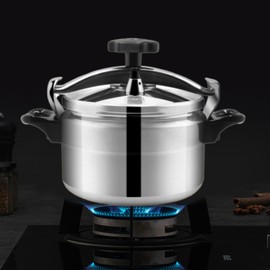 Tuwei Aluminum Pressure Cooker, 5L Explosion Proof, Locking Lid, Induction Compatible Base, Fast Cooking, Stainless Steel