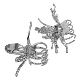 Baluue 2pcs Butterfly Hair Accessories Cute Silver Hair Claw Clips for Women Lightweight Jaw Clips Secure Grip Elegant Styling for Everyday Wear