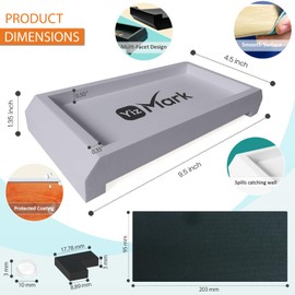 Yizmark Double-Sided Vanity Tray – Decorative Tray and Wood Riser for Kitchen Counter, Bathroom Vanity – Organizer Tray with Silicone Mat for Soap Dispenser, Perfume, Toilet Tank