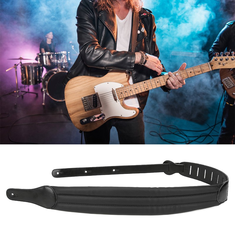 Guitar Strap Thickened Widened Adjustable PU Leather Decompression Shoulder Belt