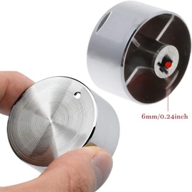 6Pcs Gas Stove Control Knobs, 6mm Cooker Control Switch Knobs, Gas Knobs Control Locks Kitchen Accessories (Black)