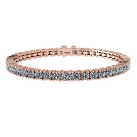NANA Silver Pure Brilliance CZ Tennis Bracelet- 8" - 5.0mm-18.50cttw Equivalent Diamond Weight-Rose Gold Plated
