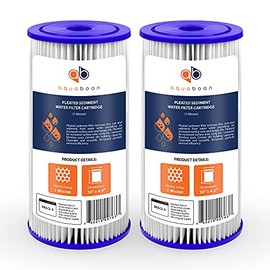Aquaboon 1 Micron Pleated Water Filter 10 x 4.5 for Whole House Sediment Water Filter Replacement Compatible with Well Filters FXHSC, R50-BBSA (2-PACK)