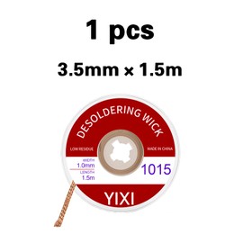 1 x 1.0 mm x 1.5 m Desoldering Wire, Soldering Accessories, No-Clean Solder Desoldering Braid, Solder Wick Solder Braid, Solder Braid, Solder Accessories, Wicks Strands for Desoldering, Solder Wick