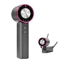 Sowmow Handheld Mini Fan with Ice Cooling, 4 Speeds Adjustable Personal Fan, 4800mAh USB-C Rechargeable Battery Operated, Ultra-Quiet Portable Pocket fan for Travel, Home, Office, Outdoor Black