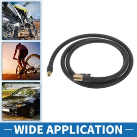 A ABSOPRO Tire Inflator Extension Tube Durable 57.09inch M8x0.8 12.6mm OD Air Pump Extend Hose Adapter Tire Valve Rubber Black 1pc
