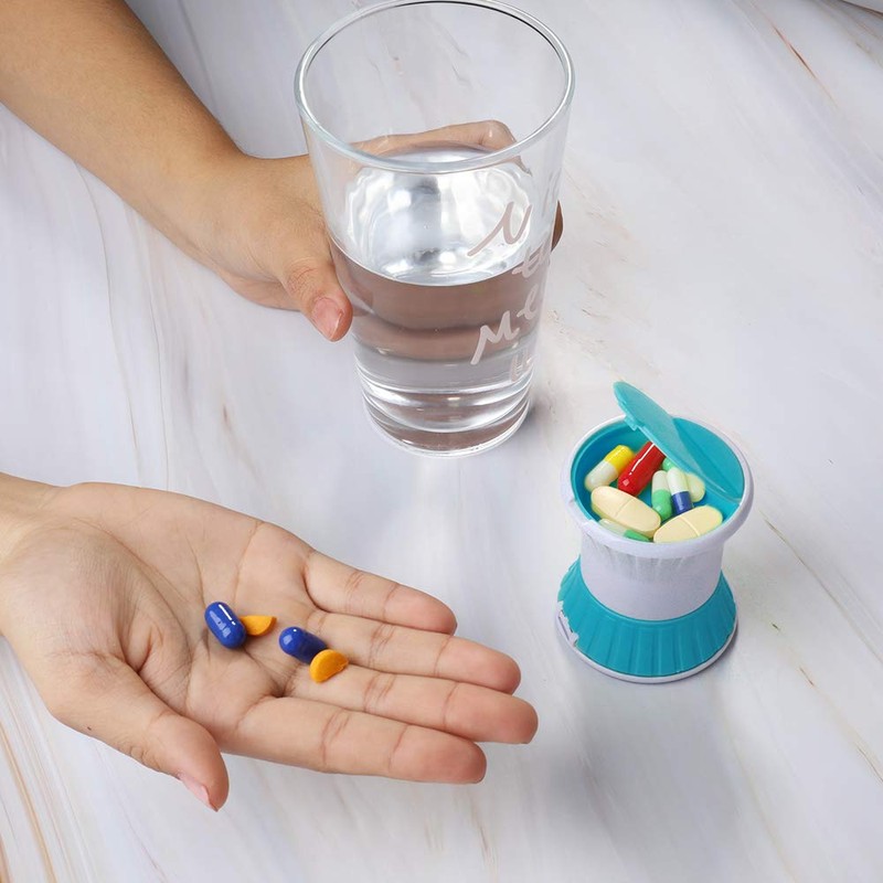 Multifunction Pill Cutter, Opret 3 in 1 Pill Splitter/Crusher/Box for