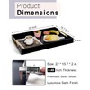 OurMiao 22 Inch Rectangle Black Ottoman Tray with Gold Metal