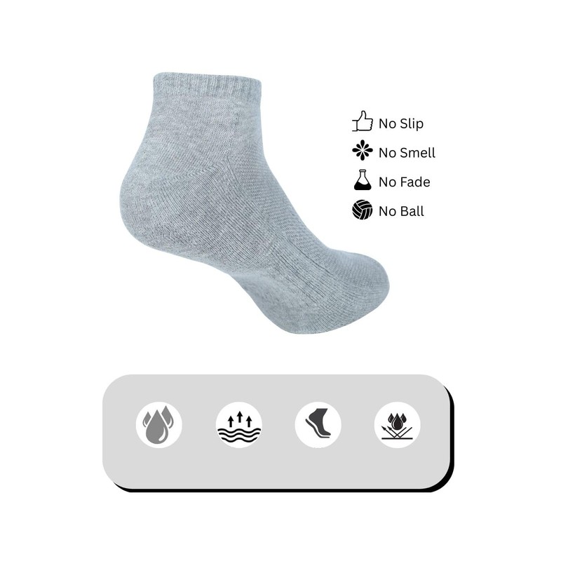 AJ DEZINES 6 Pack Womens Ankle Socks Cushioned Low Cut