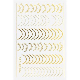 Rose Gold Line Nail Art Stickers,3D Metal Nail Art Decals Sheets Stripe Lines French Tips Self-Adhesive Decals Curve Nail Sliders Nails Supplies for Women Manicure DIY Decorations,Accessories