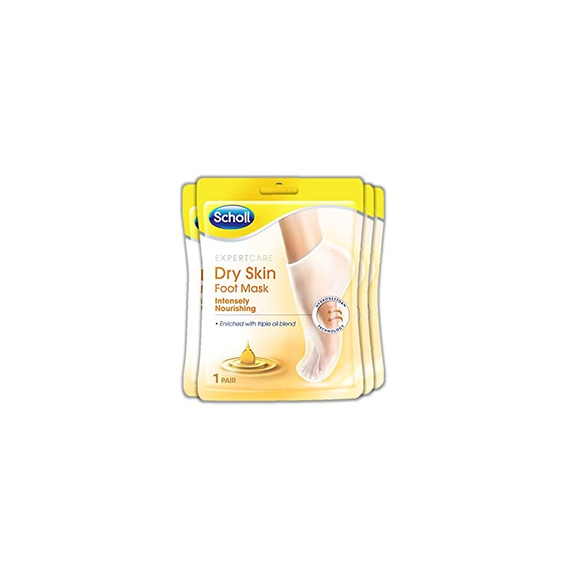 Scholl Foot Mask Triple Oil, Six Pairs, One Size