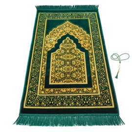 FIRASET Muslim Prayer Rug, Soft Plush Thin Islamic Prayer Mat, Janamaz, Sajada, Praying Carpet, Islamic Gift, Foldable Portable Turkish Prayer Mat for Men&Women, Lightweight Travel Prayer Rug, 26"x43"
