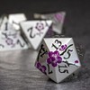 Sage's Portal Petrified Flowers Metal DND Dice 7 Piece Polyhedral