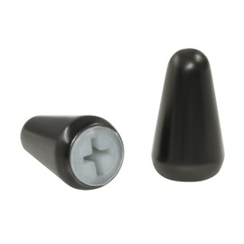 Jiozermi 2 Pcs Matte Black Guitar 5 Ways Switch Tips，Pickup Selector Switch Caps Metal Switch Knobs for USA Fender Strat Tele