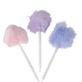 12 Pom Pom Furry Pens Prizes Office School Teacher Gifts Birthday Party Favors