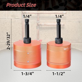 Metal Copper Pipe Cleaner for Drill, 2 Tube Cleaning Brush(1/2",3/4") with 1/4 Hex Shank, Each Size Additional 4PCS Replaceable Blades, Plumbing Tools for Cleaning Rust on Copper and Metal Pipes