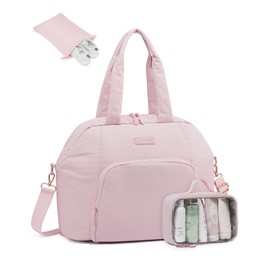 LOVEVOOK Gym Bag for Women 3Pcs Puffer Duffle Bag for Travel Soprt Work Weekender and Overnight Duffel Tote for Carry on Personal Item