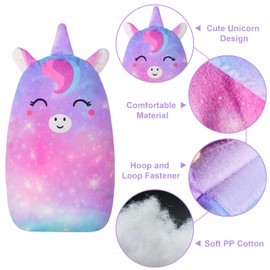 Basumee Unicorn Seat Belt Pad Children's Car Seat Belt Shoulder Pad Belt Cushion Protective Cushion and Velvet Bag Large for More Comfort on the Travel