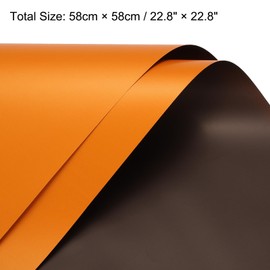 MECCANIXITY 20 Pcs Double Sided Color Flower Wrapping Paper Orange+Brown 22.8"x22.8" Waterproof for Florist Bouquet Supplies, DIY Crafts, Gift Box Packaging