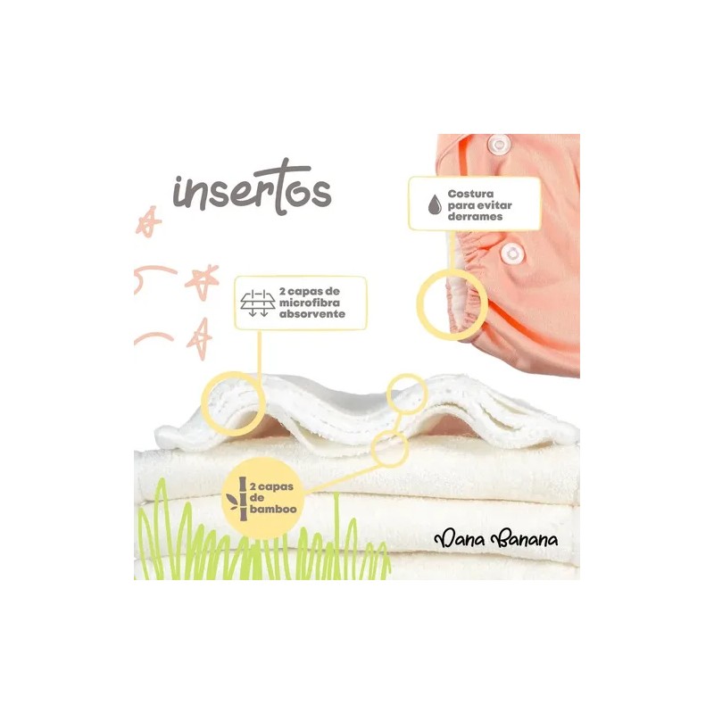 Paquete De 18 Pañales Ecológicos Insertos Dana Banana