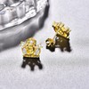 TANGPOET 24K Gold Plated Crown Earrings 925 Sterling Silver Enchanted
