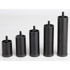 Fashionapple 4 Pieces Aluminum Alloy Sofa Feet Furniture Feet Height Adjuster Cabinet Replacement Legs Cabinet Support Legs Furniture Leg Threaded Furniture Leg - M8 Thread (Black,12cm)