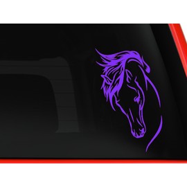 LA DECAL Horse Head Beautiful Silhouette for car Truck Laptop Window Decal Sticker 8 inches White (Purple)
