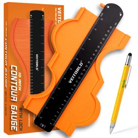 VEITORLD Contour Gauge Profile Tool (10 Inch), Shape Duplicator with Lock, Unique Christmas Birthday Gifts for Men Him Dad, Stocking Stuffers for Men, Flooring Tools for Woodworking, Construction