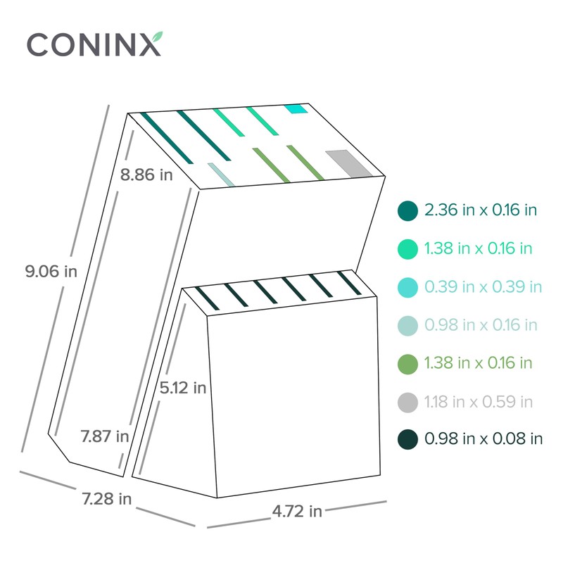 Coninx Acacia Wood Kitchen Knife Block - 15 Slots Knife