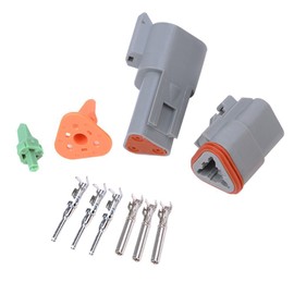 E-TING 5 Kit 3 Pin Way DT04-3P DT06-3S Waterproof Connector 13 Amps Continuous 14-22 AWG DT Series Connector for Automotive Applications