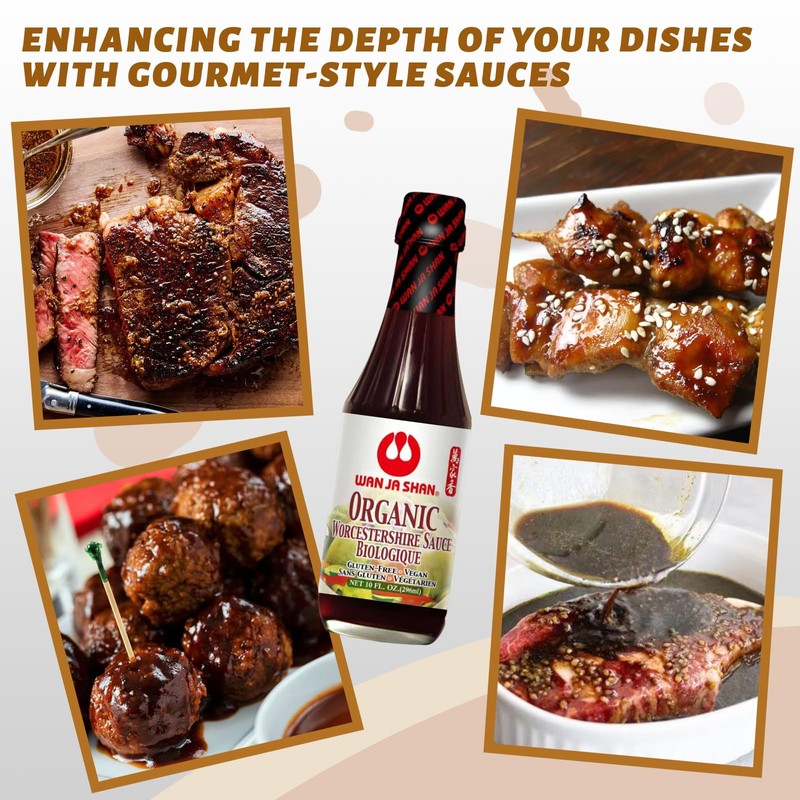 Wan Ja Shan Organic Worcestershire Sauce USDA Organic, Umami-Rich Flavor