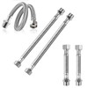 Pack of 4 Flexible Hose 3/8, 304 Stainless Steel Flexible