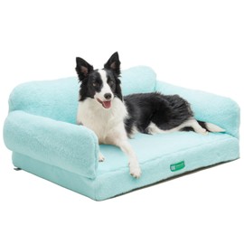 MEWOOFUN 34.6" Orthopedic Dog Bed Sofa for Small Medium Dogs, Egg- Foam Dog Couch with Removable Washable Cover and Non-Slip Bottom (Large, Blue)