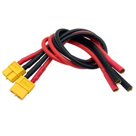 FLY RC 2Pcs XT60 Female to 4mm Banana Bullet Female Connector Adapter Cable 12awg 30cm for iSDT Charger