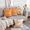4er Set Thanksgiving Dekorative Kissenbezüge Herbst Kissenbezüge Zierkissenbezug,Fahrrad Kürbis Blumen