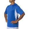 A4 Men's Color Block Performance Interlock T-Shirt, X-Large, Royal/White