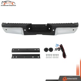 Armorlight-688 Rear Step Bumper Chrome For Ford F-250 F350 Super Duty 2008-2016 W/ Sensor Hole