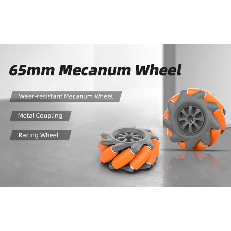 LewanSoul Mecanum Wheel, Omni-Directional Wheel 65mm High Hardness Plastic Wheel,