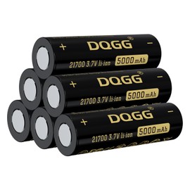 PAOWANG 21700 Rechargeable Battery 3.7Volt 5000mAh 6 Pack Flat Top Lithium Batteries for Flashlight Headlamp