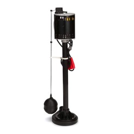 Star 3CDH Cast Iron Pedestal Sump Pump with Easily Adjustable On/Off Float Rod Switch, High Efficiency Column Pump, 58 GPM, 4 Amps