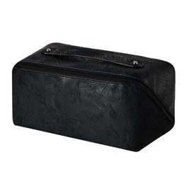 OwnestX Makeup Pouch, Large Capacity, Cosmetics Storage Makeup Pouch, Handbag, Flower Pattern, Embossed Pattern, Waterproof, Large Capacity, Ultra Lightweight, Travel, Business Trips, Fashionable,