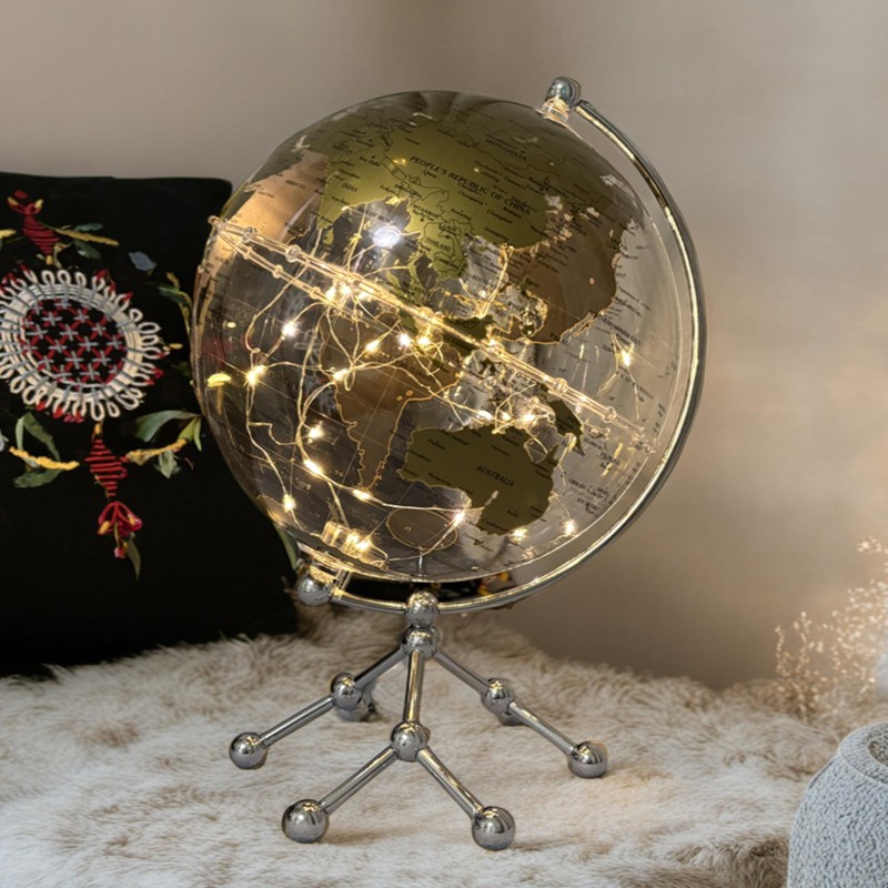 Golden Earth Globe, Globe Diam. 20 cm/7.9 inches, World Map,