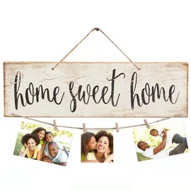 Umimiss New Home Plaque - Home Sweet Home Sign,hanging Photo Holder Family Pictures, House Warming Gifts New Home, House Decor, New Home Gifts For Family, New House Gift Ideas, Home Decor Accessories